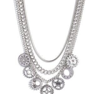 Paparazzi Silver Crystal-Embellished Necklace Running Out of STEAMPUNK Jewelry